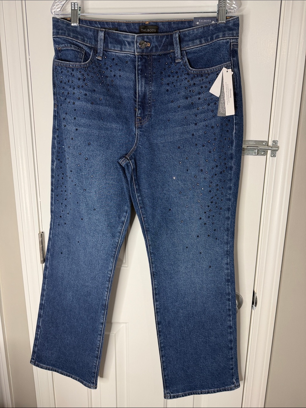 Talbots Dark Blue Studded Barely Boot Jeans